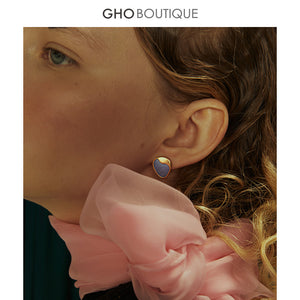 GHO Show Field Morandi Blue Small Earrings
