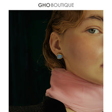 Load image into Gallery viewer, GHO Show Field Morandi Blue Small Earrings
