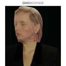 Load image into Gallery viewer, GHO Show Field Morandi Blue Long Earrings
