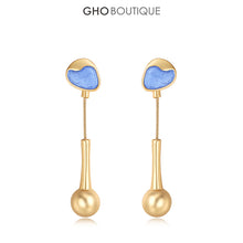Load image into Gallery viewer, GHO Show Field Morandi Blue Long Earrings
