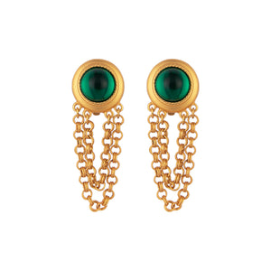 GHO Vintage Palace Gemstone Inlaid Chain Ear Clip