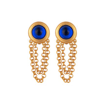 Load image into Gallery viewer, GHO Vintage Palace Gemstone Inlaid Chain Ear Clip
