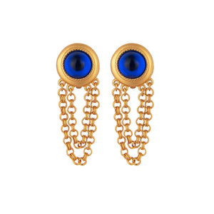GHO Vintage Palace Gemstone Inlaid Chain Ear Clip