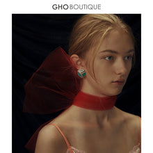 Load image into Gallery viewer, GHO Retro Palace Blue Green/Gray Matching 2.5D Stereo Earrings
