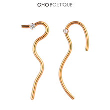 Load image into Gallery viewer, GHO Line Art Asymmetric Earrings
