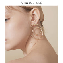 Load image into Gallery viewer, GHO Line Art Hoop Earrings
