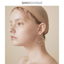Load image into Gallery viewer, GHO Line Art Hoop Earrings
