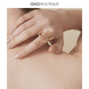 GHO Line Art Multi-Layer Winding Coil Open Ring
