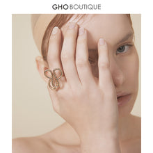 Load image into Gallery viewer, GHO Line Art Multi-Layer Winding Coil Open Ring
