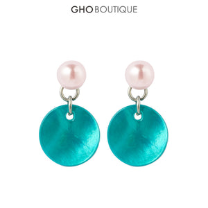 GHO About July Shell Shrimp Pink Pearl Earrings 4 Colors Available