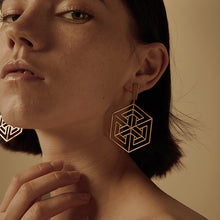 Load image into Gallery viewer, GHO Plane Misalignment Hexagonal Large Earrings

