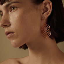 Load image into Gallery viewer, GHO Plane Misalignment Hexagonal Large Earrings
