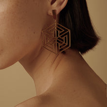 Load image into Gallery viewer, GHO Plane Misalignment Hexagonal Large Earrings
