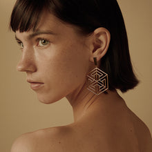 Load image into Gallery viewer, GHO Plane Misalignment Hexagonal Large Earrings
