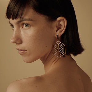 GHO Plane Misalignment Hexagonal Large Earrings