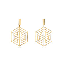 Load image into Gallery viewer, GHO Plane Misalignment Hexagonal Large Earrings
