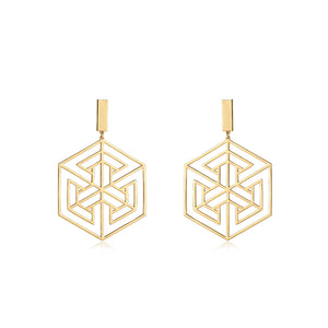 GHO Plane Misalignment Hexagonal Large Earrings