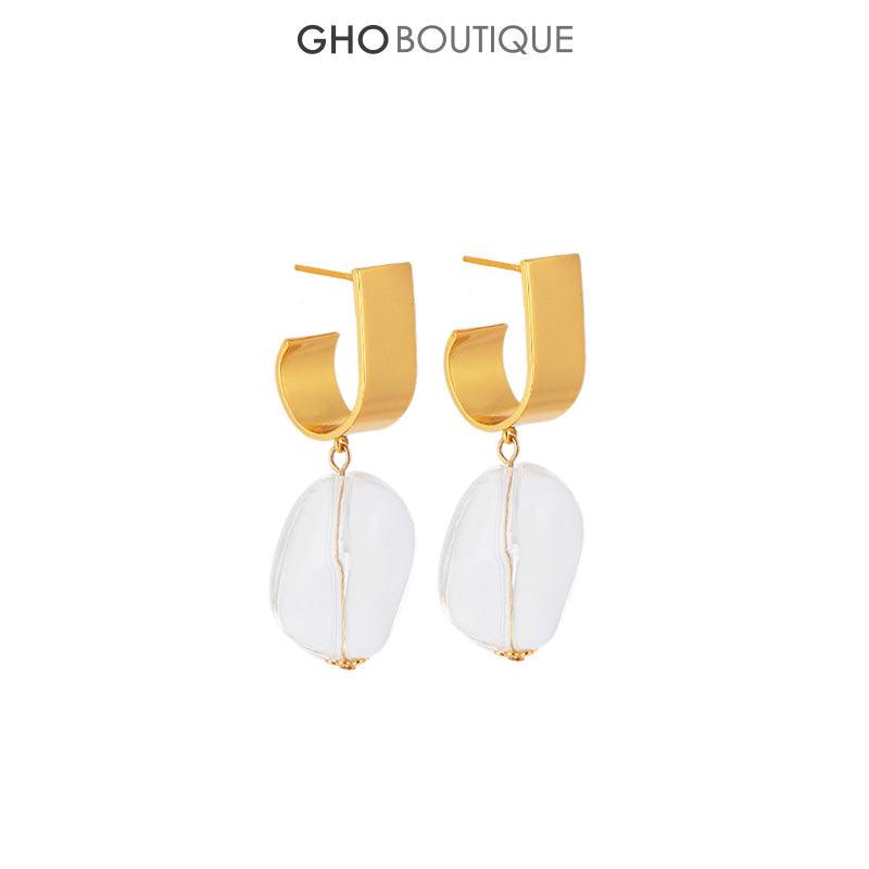 GHO Irregular Acrylic Single Metal Earring