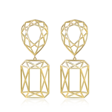 Load image into Gallery viewer, GHO Hook Line Gemstone Emerald Drop Earrings
