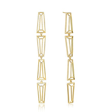 Load image into Gallery viewer, GHO Hook Line Gemstone Long Trapezoid Earrings
