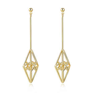 GHO Hook Line Gemstone Diamond Earrings
