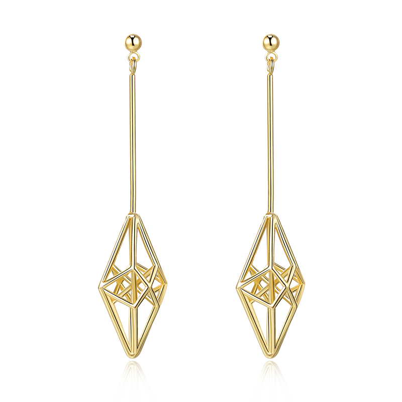 GHO Hook Line Gemstone Diamond Earrings