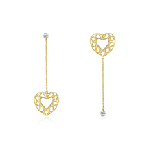 Load image into Gallery viewer, GHO Hook Line Gemstone Asymmetric Love Earrings
