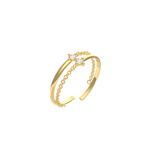 GHO Exquisite Thin Line Double Open Ring