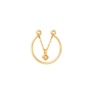GHO Exquisite Thin Wire Hanging Soft Chain Open Ring