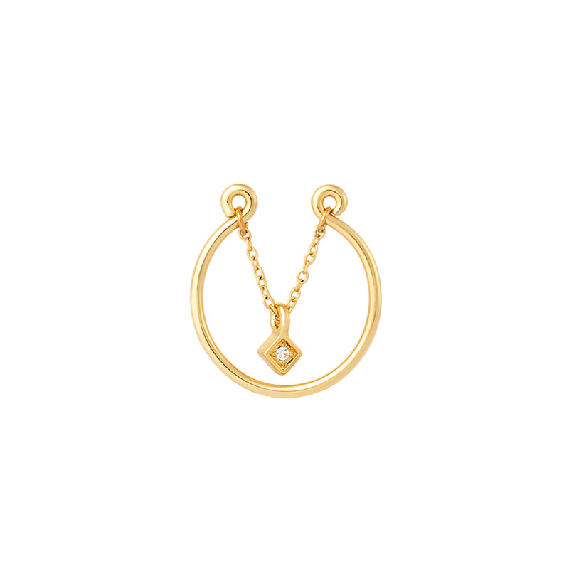 GHO Exquisite Thin Wire Hanging Soft Chain Open Ring