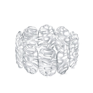 GHO Folded Tin Foil Stretch Cuff Bracelet
