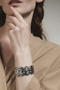 GHO Folded Tin Foil Stretch Cuff Bracelet