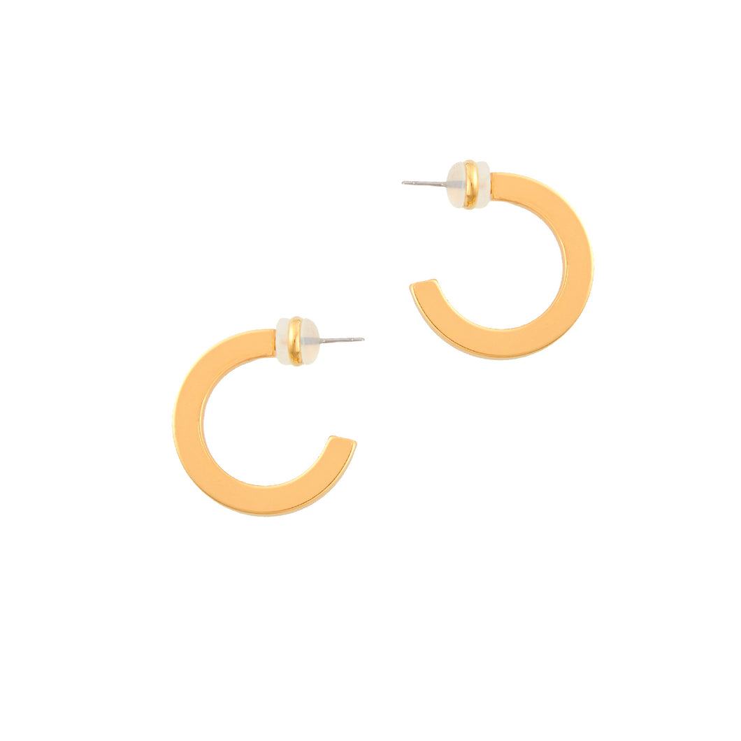 24K Gold-Plated Copper Minimalist Three-Dimensional Half Circle Earrings 32789