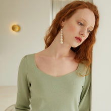 Load image into Gallery viewer, NewYogO2020 Square Collar Palace Sleeve Sweater
