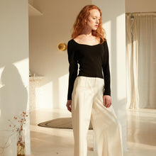 Load image into Gallery viewer, NewYogO2020 Square Collar Palace Sleeve Sweater
