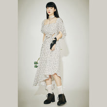 Load image into Gallery viewer, FUSSED Niche Independent Designer Original Floral Hollow Puff Sleeve Dress
