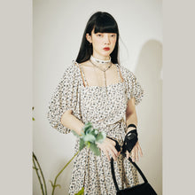 Load image into Gallery viewer, FUSSED Niche Independent Designer Original Floral Hollow Puff Sleeve Dress
