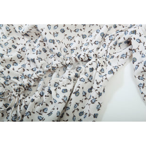 FUSSED Niche Independent Designer Original Floral Hollow Puff Sleeve Dress