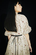 Load image into Gallery viewer, FUSSED Niche Independent Designer Original Puff Sleeve Floral Embroidery Dress
