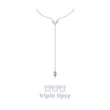 Load image into Gallery viewer, triple tipsy Wine Heart Hard Candy Zircon Y-shaped Necklace
