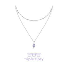 Load image into Gallery viewer, triple tipsy Wine Heart Hard Candy Zircon Double Necklace
