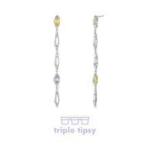 Load image into Gallery viewer, triple tipsy Liquor Hard Candy Zircon Long Earrings
