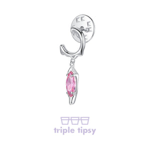 triple tipsy Wine Heart Hard Candy Zircon Brooch/Anti-glare Brooch