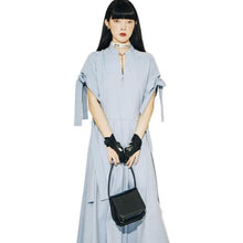 Load image into Gallery viewer, FUSSED Niche Independent Designer Original Sky Blue Collar V-neck Dress
