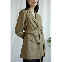 Load image into Gallery viewer, NewYogO French Big Pockets Mid-Length Women Autumn Jacket
