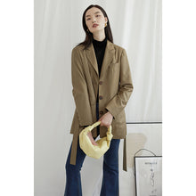 Load image into Gallery viewer, NewYogO French Big Pockets Mid-Length Women Autumn Jacket
